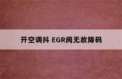 开空调抖 EGR阀无故障码